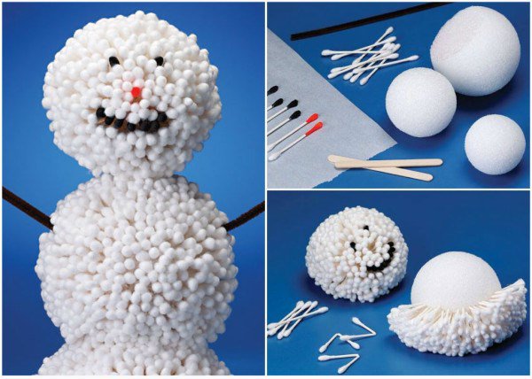 Como hacer un muñeco de nieve con copos