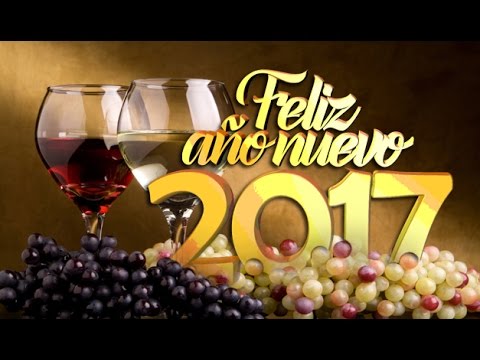 Feliz año nuevo 2017 imagen copas y uvas
