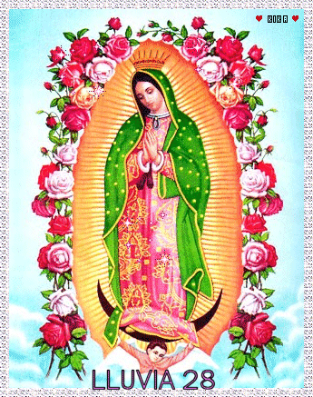 Imagenes con brillos y destellos animados de la virgen de Guadalupe