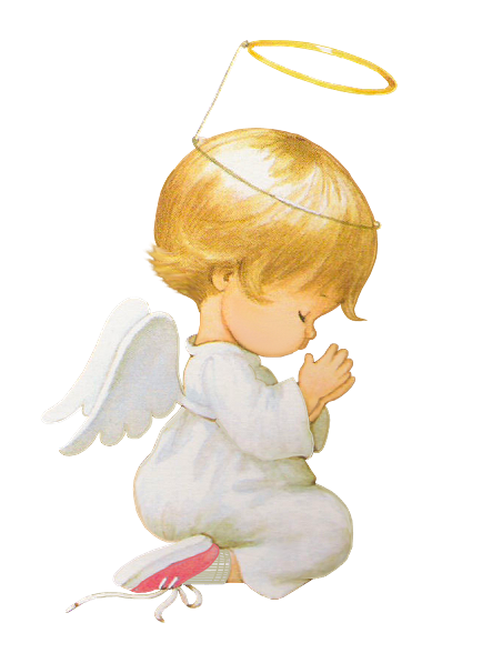 Imagen png de un angelito arrodillado para navidad